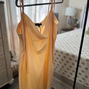 Eloquii Light Yellow Dress with Cowl Neck
